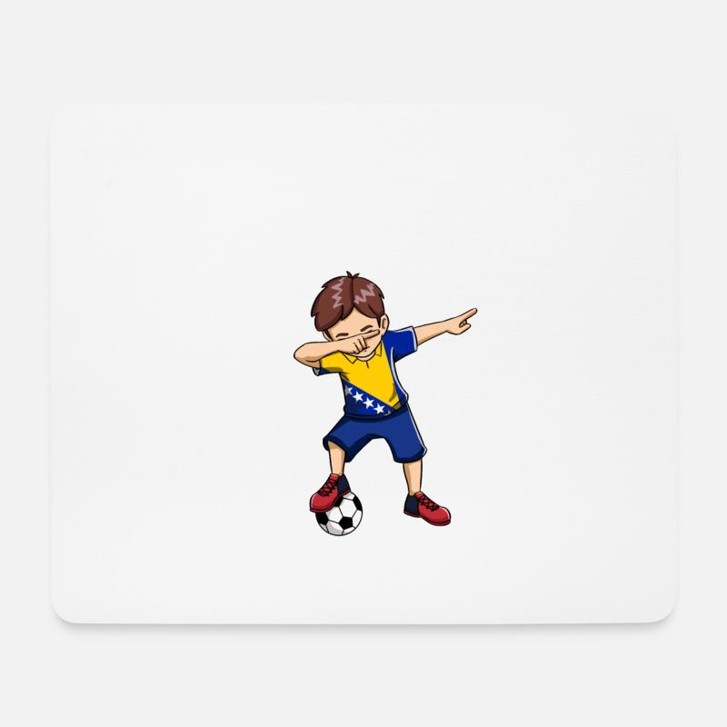 Dabbing Fußball Junge Bosnien Trikot Kinder - Mousepad (Querformat) - Weiß