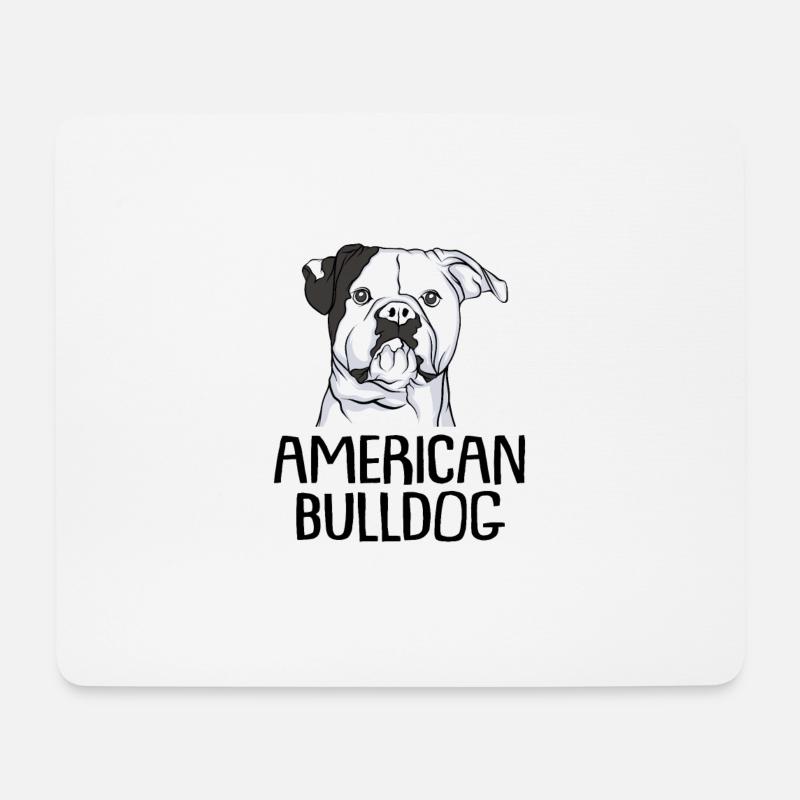 American Bulldog - Mousepad (Querformat) - Weiß