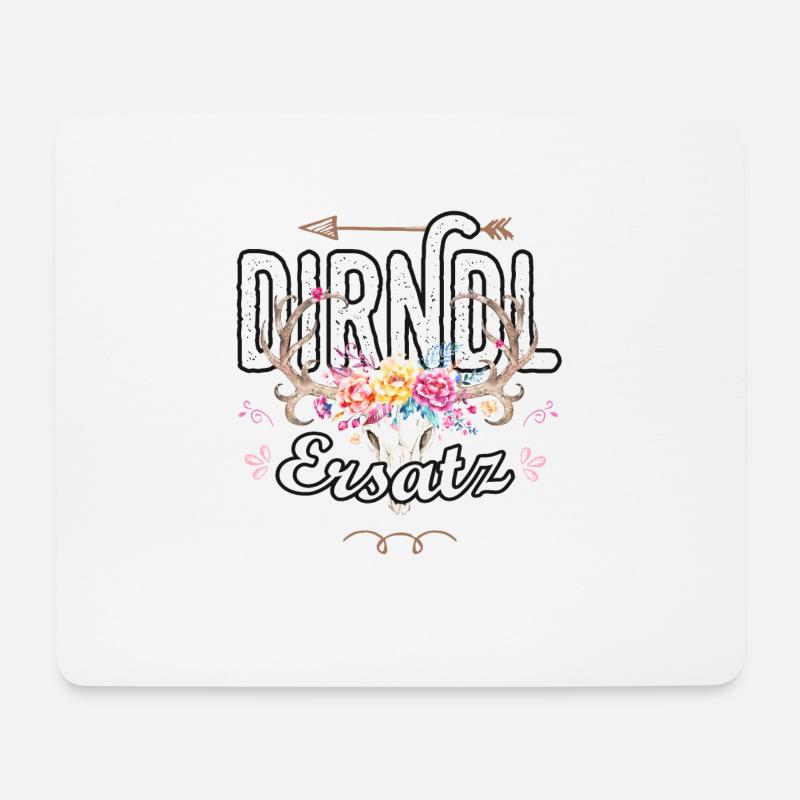 Dirndl Ersatz Hirsch Geweih Madl Jägerin Tracht - Mousepad (Querformat) - Weiß