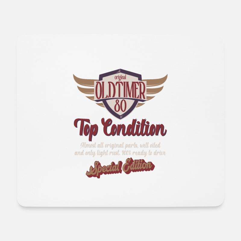 80 Jahre Oldtimer Top Zustand 80. Geburtstag - Mousepad (Querformat) - Weiß