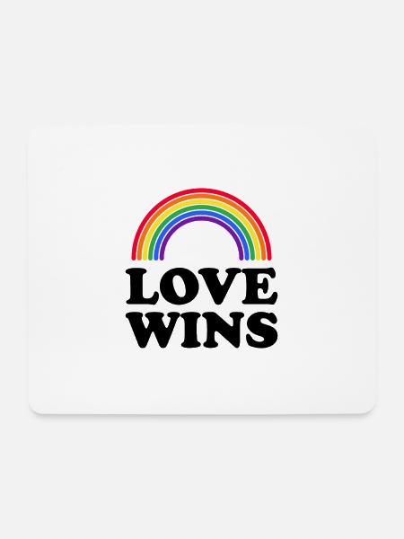 Love wins LGBT Spruch Geschenk Pride Rechte - Mousepad (Querformat) - Weiß