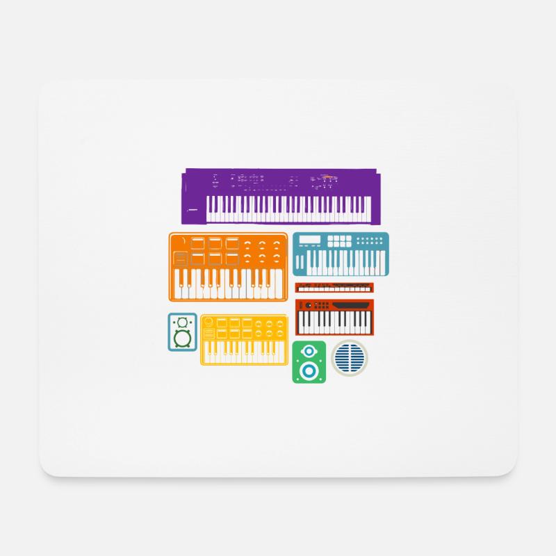ADSR Modular Techno Festival Nerd Synthesizer - Mouse Pad (horizontal) - white