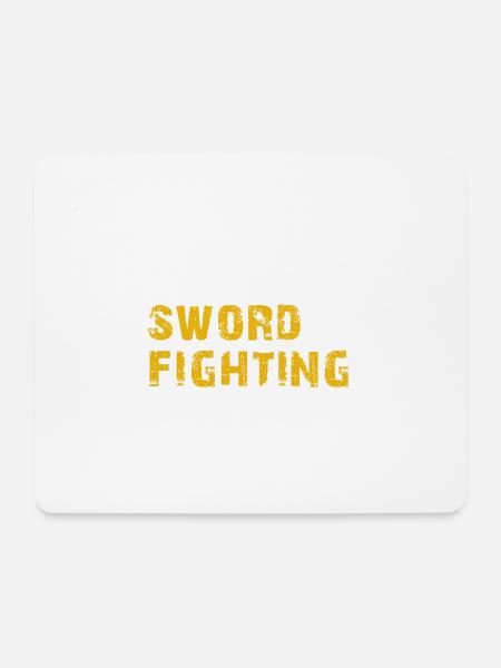 schlaf essen Schwertkampf - Mousepad (Querformat) - Weiß