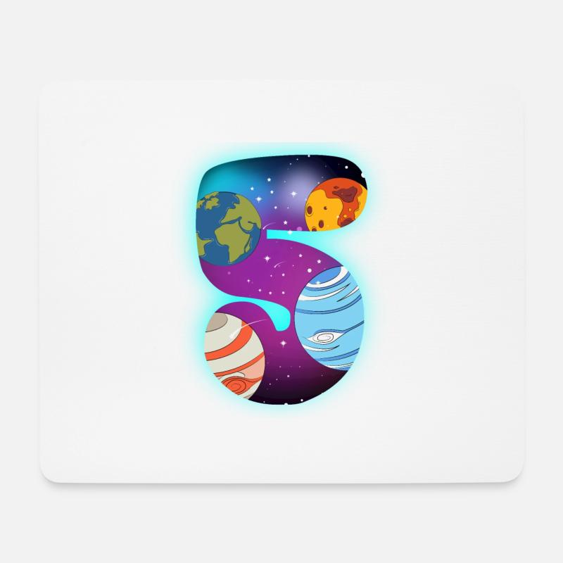 WELTRAUM 5 GEBURTSTAG 5 Jahre 5 Geburtstag - Mousepad (Querformat) - Weiß