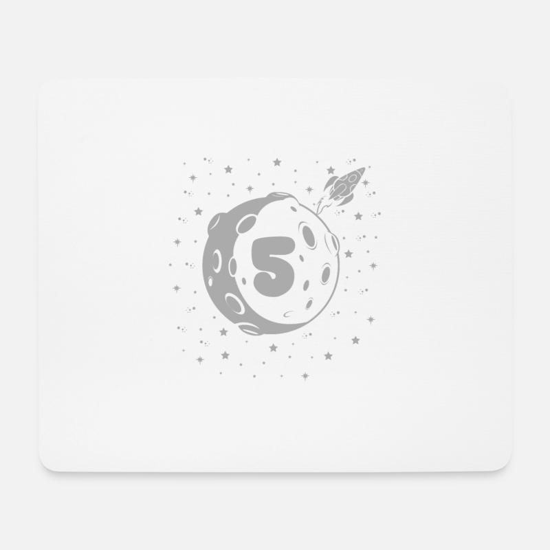 5 Geburtstag Junge Weltraum Kindergeburtstag 5 - Mousepad (Querformat) - Weiß