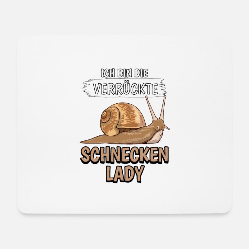 Ich bin die verrückte Schnecken Lady - Mousepad (Querformat) - Weiß