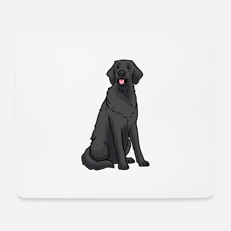 Flat Coated Retriever Hund - Mousepad (Querformat) - Weiß