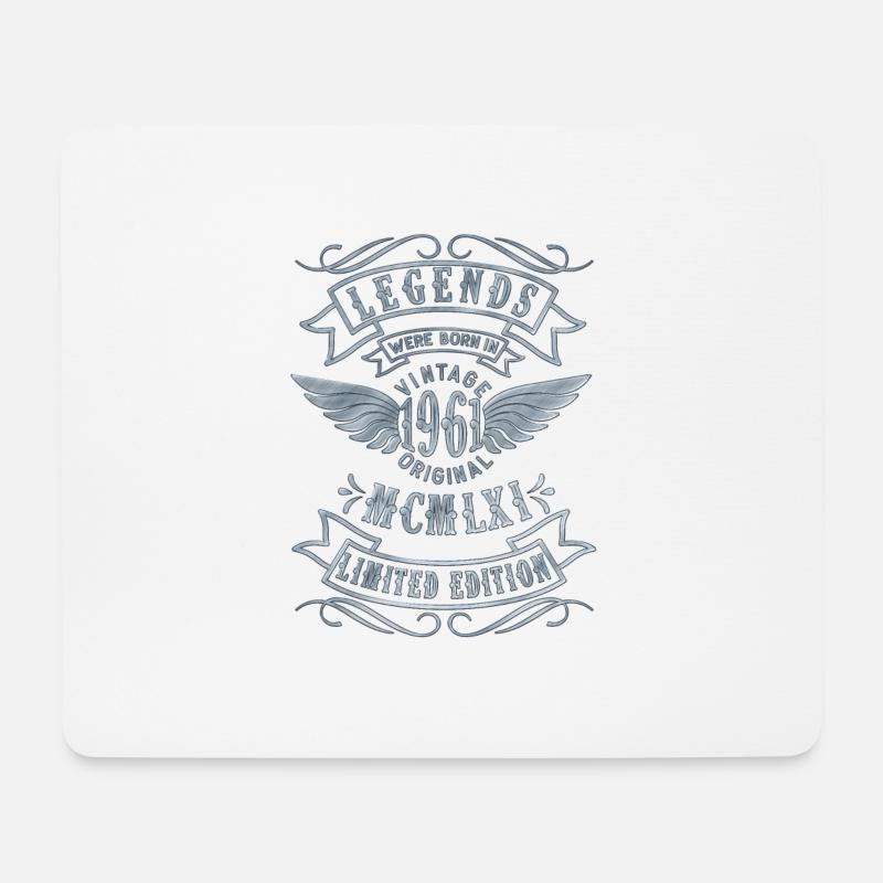 Geboren 1961 Geburtstag Vintage 1961 - Mousepad (Querformat) - Weiß