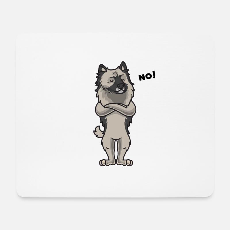 Sturer Wolfsspitz Keeshond - Mousepad (Querformat) - Weiß
