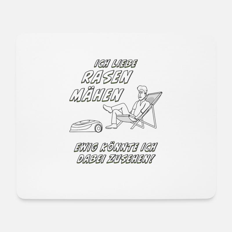 RASENROBOTER RASEN MÄHEN - Mousepad (Querformat) - Weiß