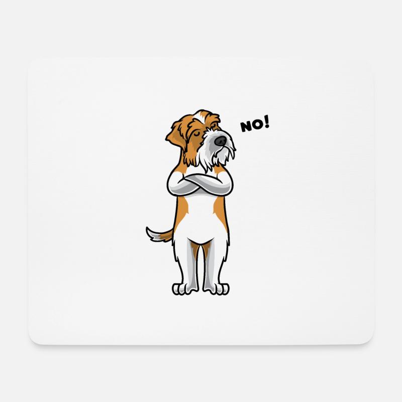 Sturer Kromfohrländer Hund lustig - Mousepad (Querformat) - Weiß