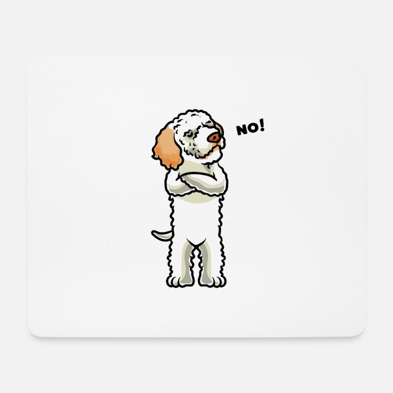 Sturer Lagotto Romagnolo - Mousepad (Querformat) - Weiß