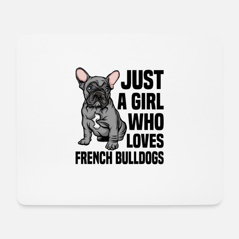 French Bulldog - Mousepad (Querformat) - Weiß
