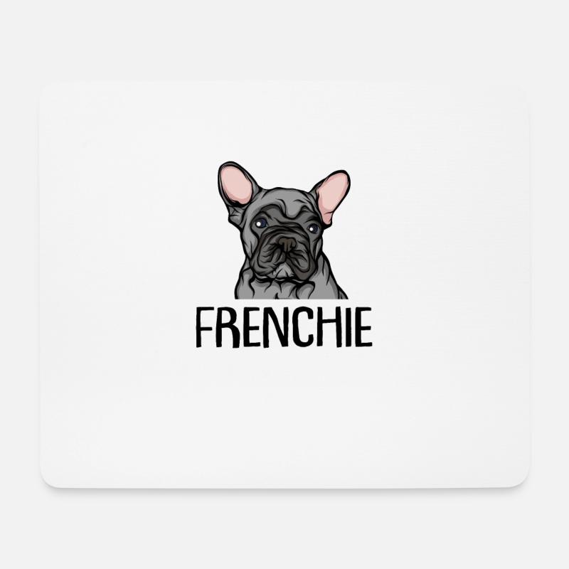 French Bulldog - Mousepad (Querformat) - Weiß