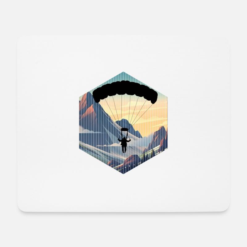 skydiving lovers and parachuting fans - Mousepad (Querformat) - Weiß