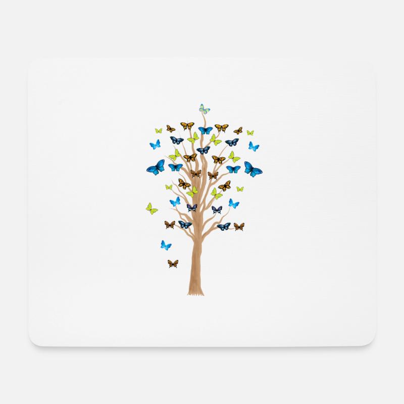 Schmetterling Insekt Baum Insekten Garten Geschenk - Mousepad (Querformat) - Weiß
