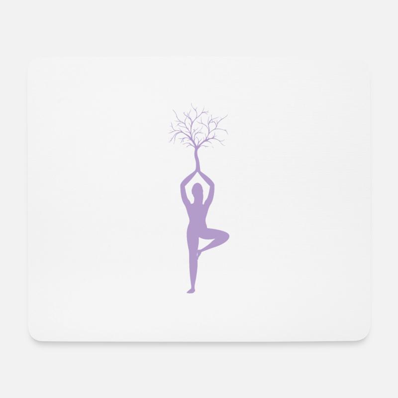 Yoga - Tapis de souris (format paysage) - blanc