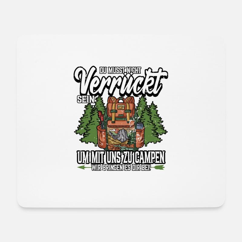 Camping Wandern Campingplatz Urlaub Wald Zelten - Mousepad (Querformat) - Weiß
