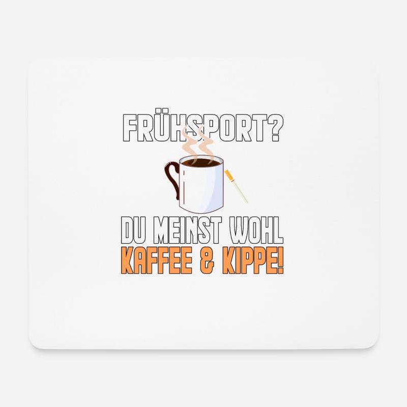 Kaffe und Kippe - Mousepad (Querformat) - Weiß