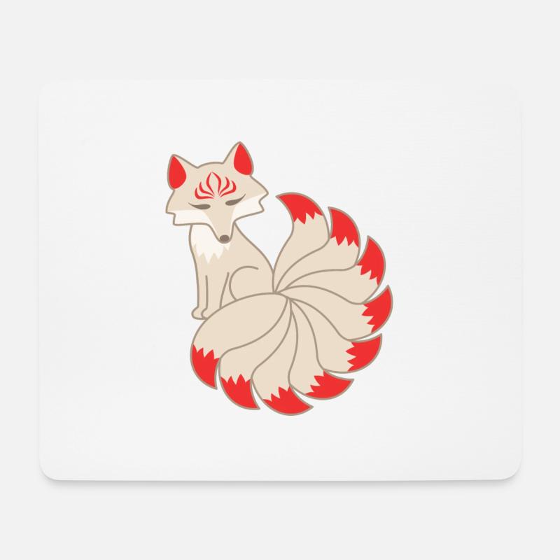 Kitsune Fuchs - Mousepad (Querformat) - Weiß