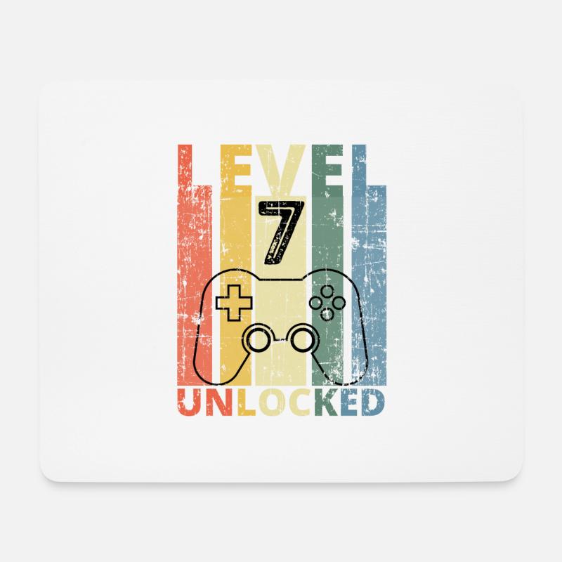 Level 7 freigeschaltet - Mousepad (Querformat) - Weiß