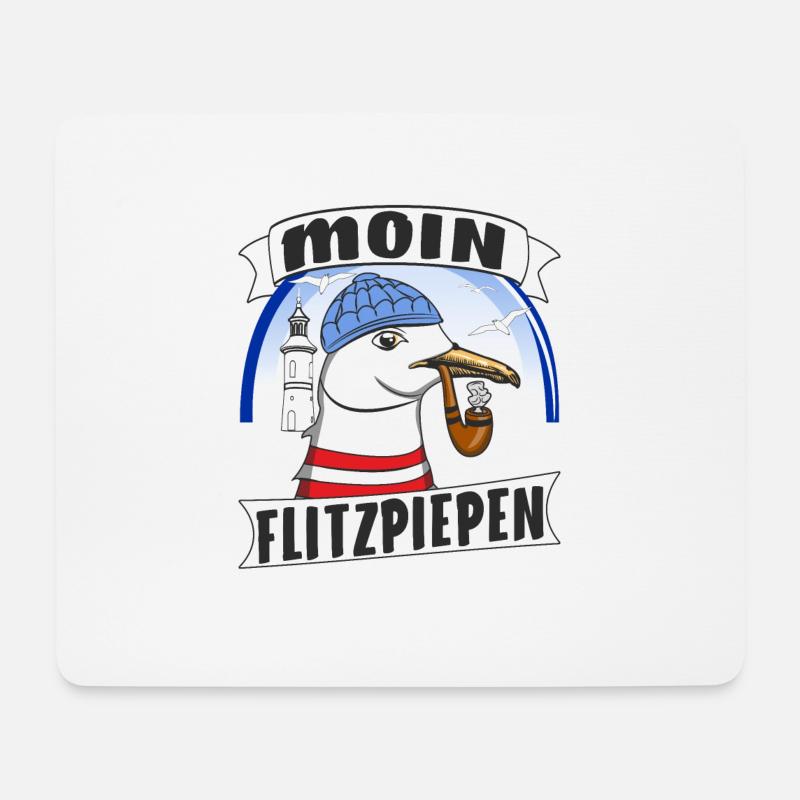 MÖWE MOIN FLITZPIEPEN - Mousepad (Querformat) - Weiß
