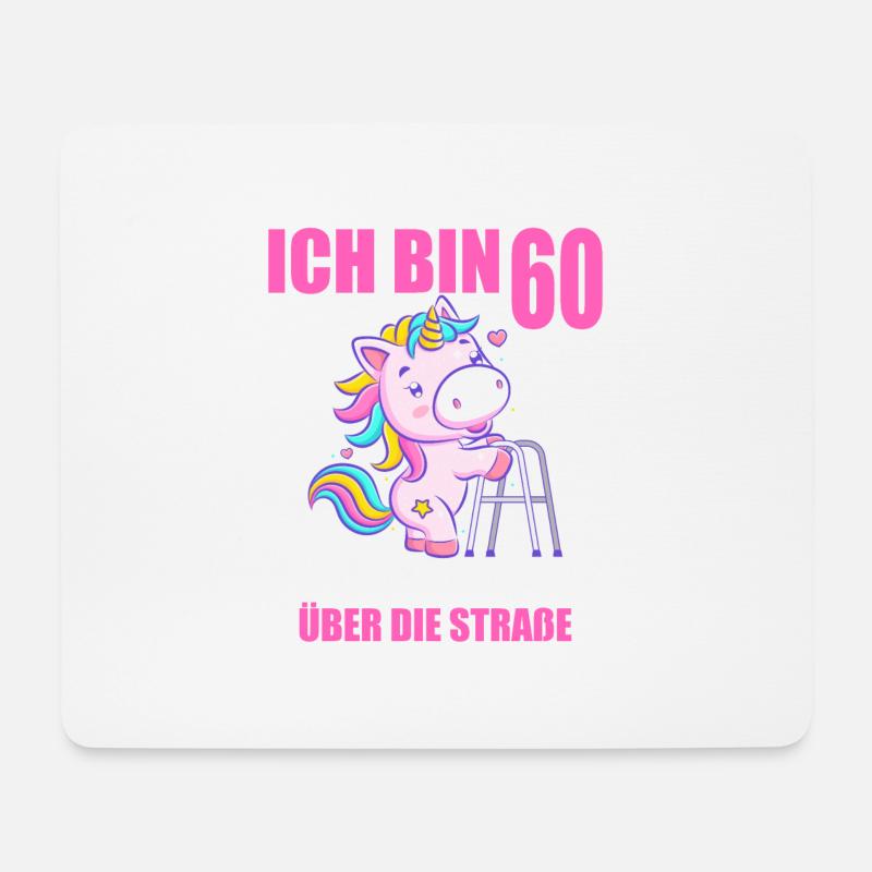 60 bitte helfen Sie mir über Straße 60. Geburtstag - Mousepad (Querformat) - Weiß