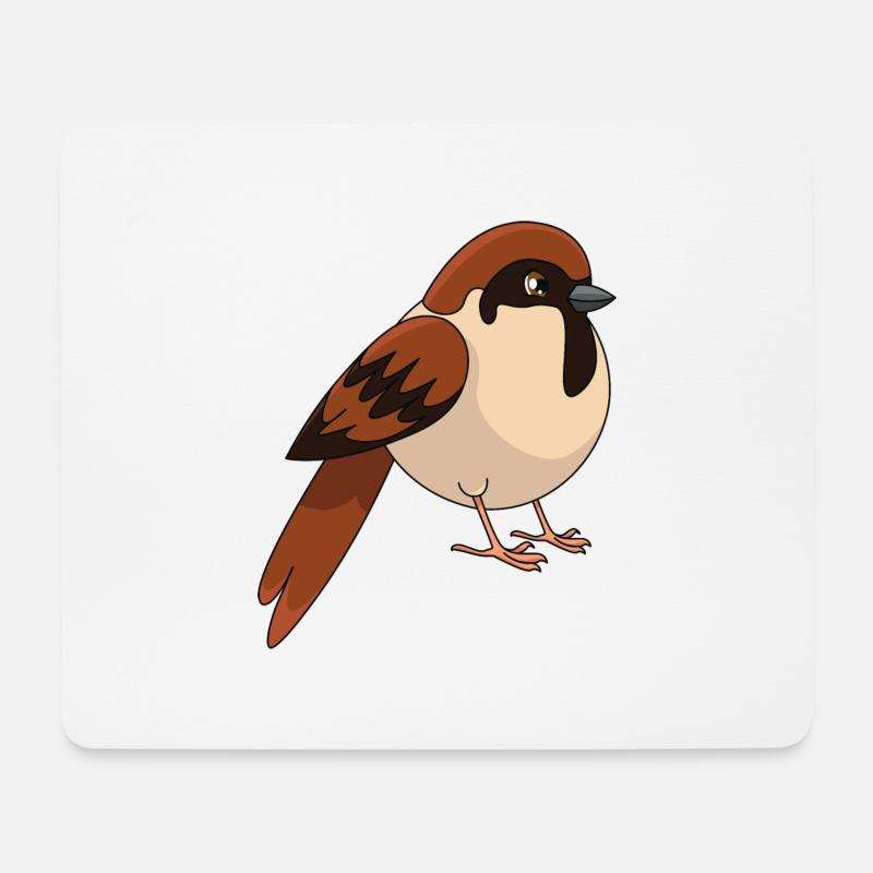 Spatz - Mousepad (Querformat) - Weiß