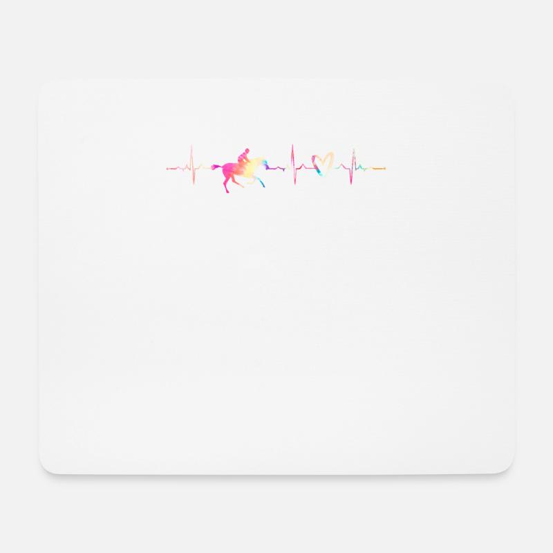 Herzschlag Reiten - Mousepad (Querformat) - Weiß