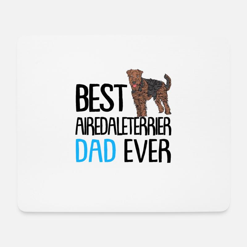 Airedale Terrier - Mousepad (Querformat) - Weiß