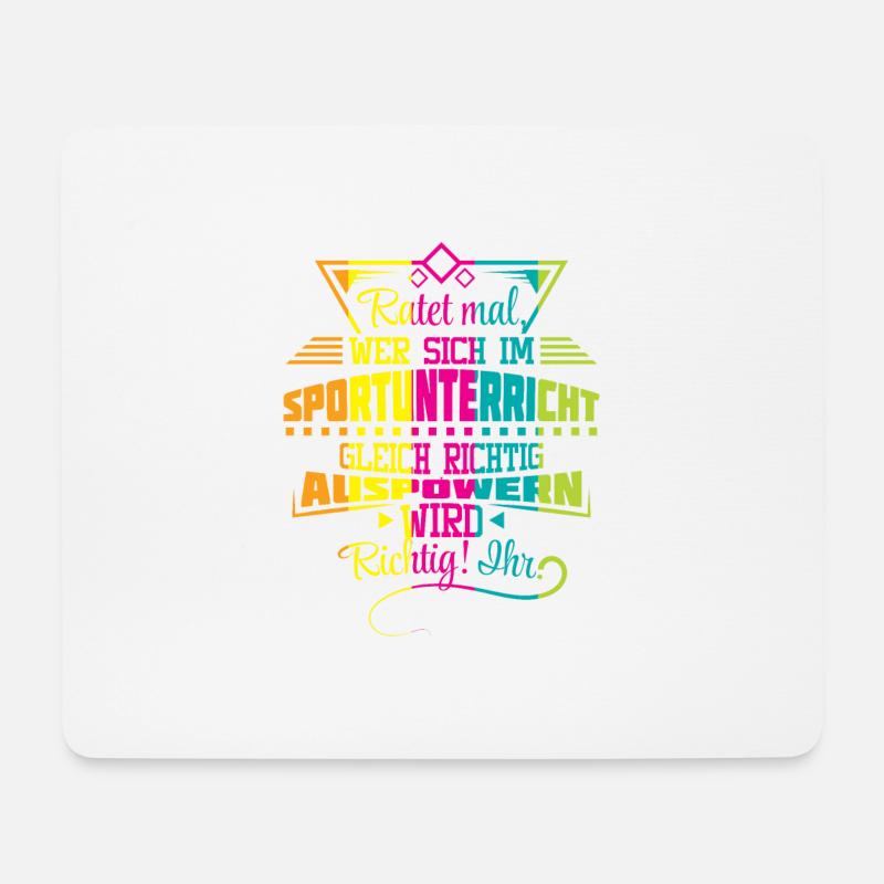 Sportlehrer im Sportunterricht - Mousepad (Querformat) - Weiß