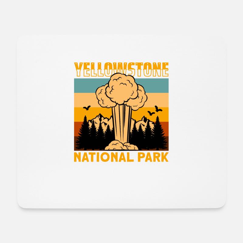 Yellowstone Park Camping Montana Ranch - Mousepad (Querformat) - Weiß