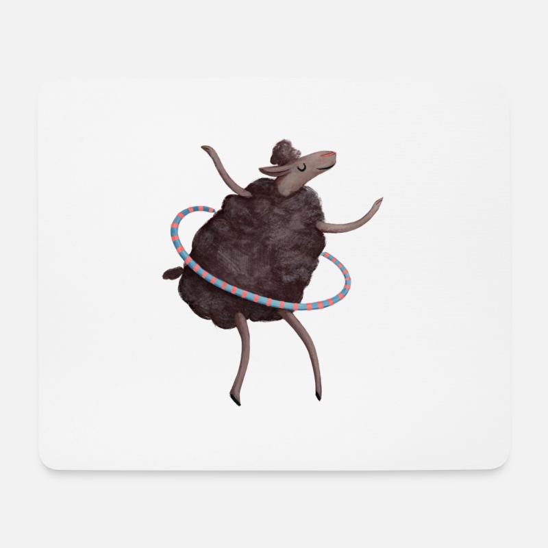 Sheep Hula hup - Mouse Pad (horizontal) - white