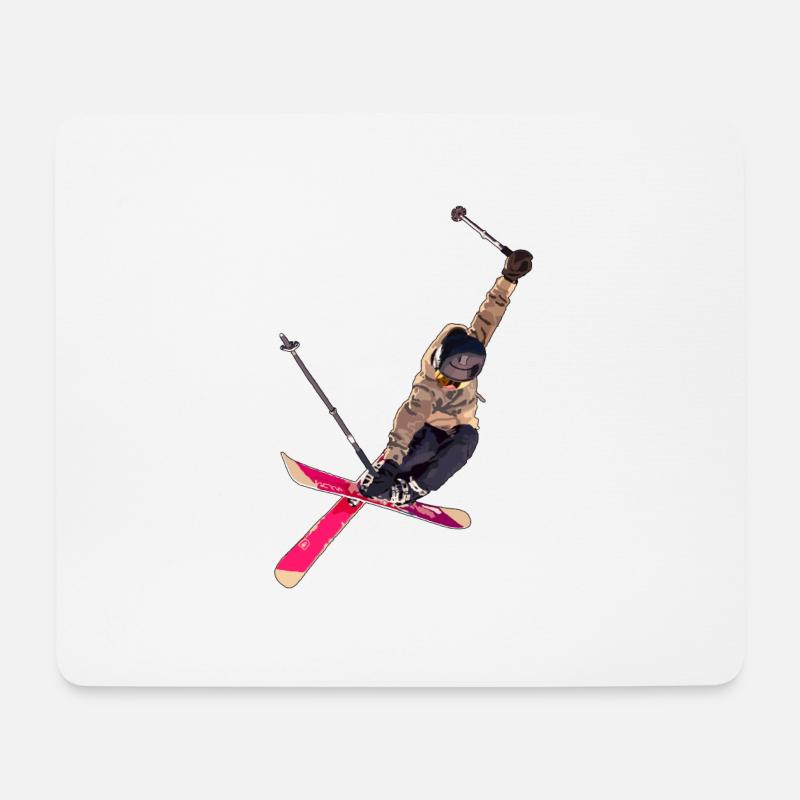 Skifahren - Mousepad (Querformat) - Weiß