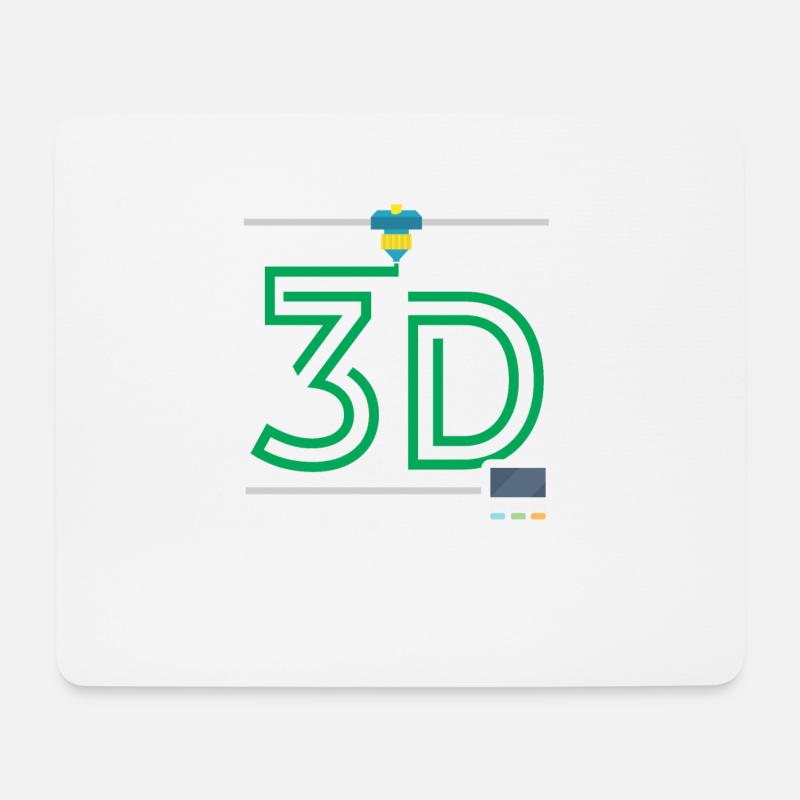 3D-Drucker Design | 3D-Druck Liebe 3D-Druck - Mousepad (Querformat) - Weiß