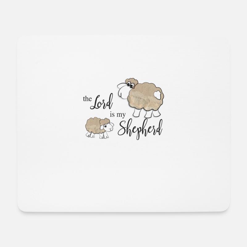 Christliches Design Der Herr ist mein Hirte - Mousepad (Querformat) - Weiß