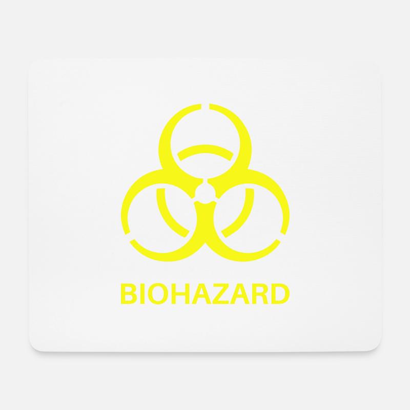 Warnung vor Biogefahren, Warnung vor Biologischen Daten - Mousepad (Querformat) - Weiß