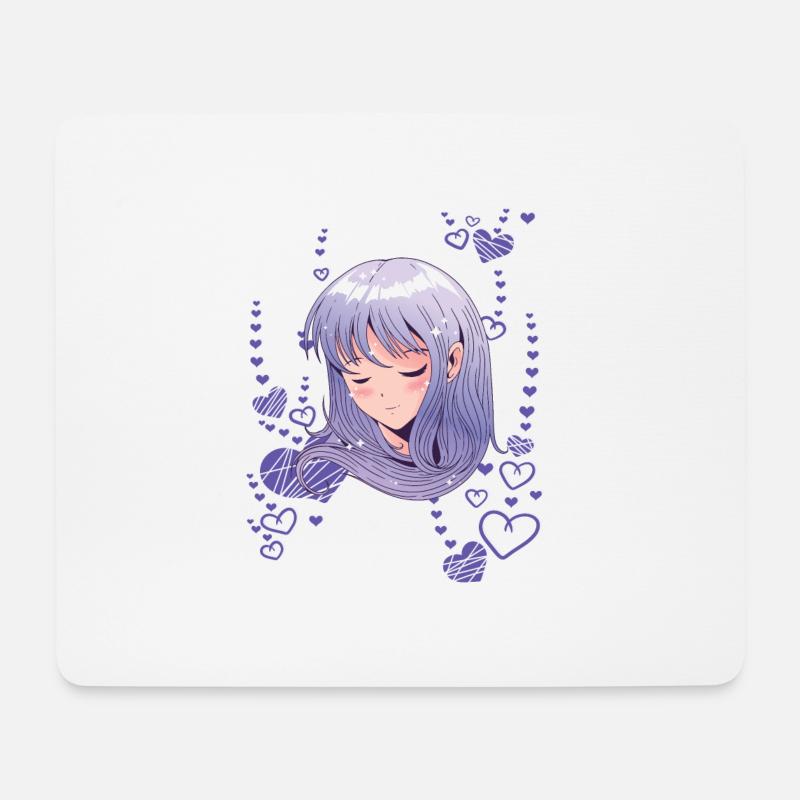 Anime Manga Mädchen Herzen Liebe Cosplay - Mousepad (Querformat) - Weiß