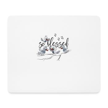 Le design chrétien si béni, avec des oiseaux qui chantent - Tapis de souris (format paysage) - blanc - Devant