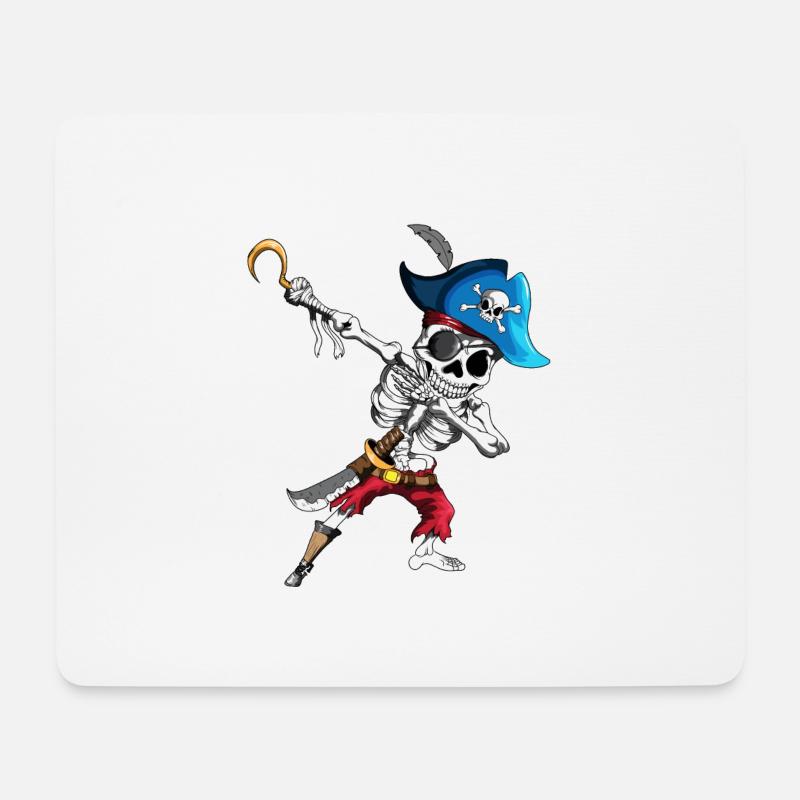 Dabbing Piraten Skelett Augenklappe Piratenschiff - Mousepad (Querformat) - Weiß