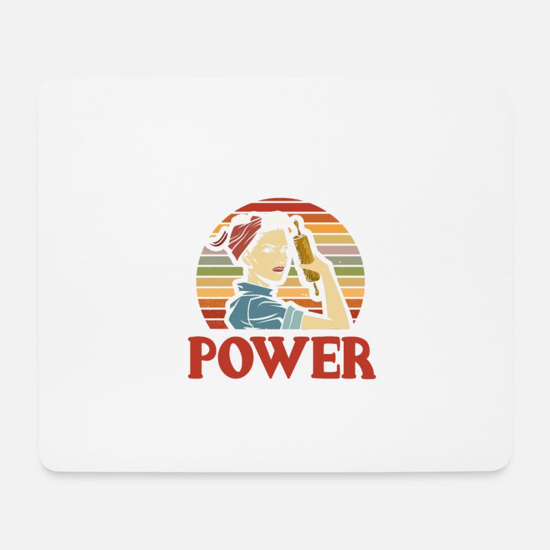 Mehl Power Backen - Mousepad (Querformat) - Weiß
