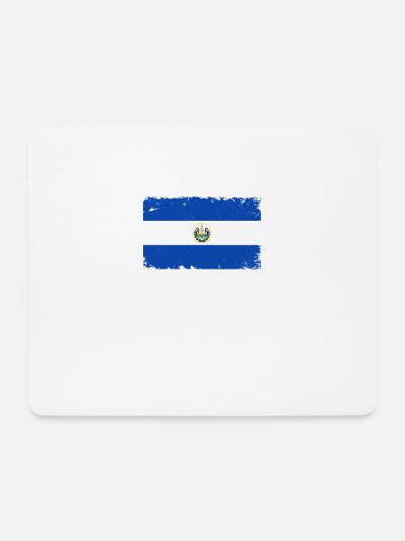 El Salvador Herzschlag Flagge Vintage El Salvador - Mousepad (Querformat) - Weiß