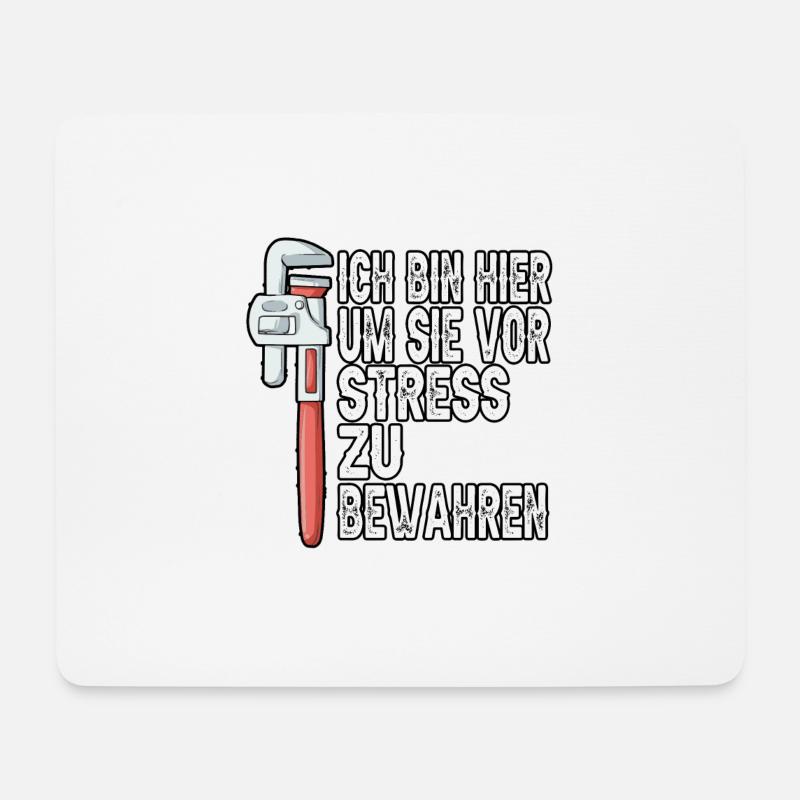 Klempner Sanitär Handwerker Gas Wasser Scheiße - Mousepad (Querformat) - Weiß