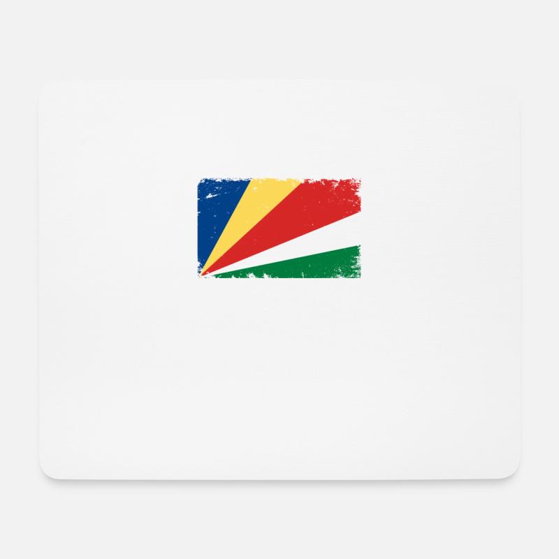 Seychellen Herzschlag Flagge Vintage Seychellen - Mousepad (Querformat) - Weiß