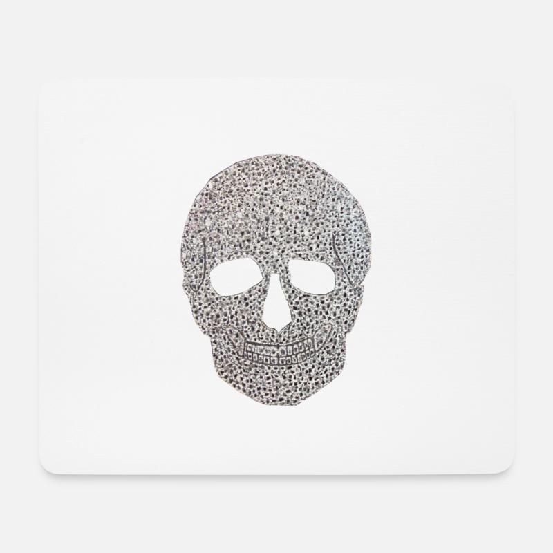 Diamond Skull - Mousepad (Querformat) - Weiß