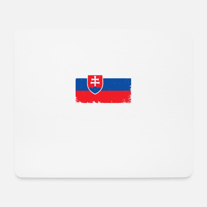 Slowakei Herzschlag Flagge Vintage Slowakei - Mousepad (Querformat) - Weiß