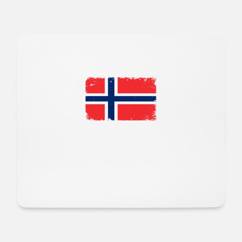 Norwegen Herzschlag Flagge Vintage Norwegen - Mousepad (Querformat) - Weiß