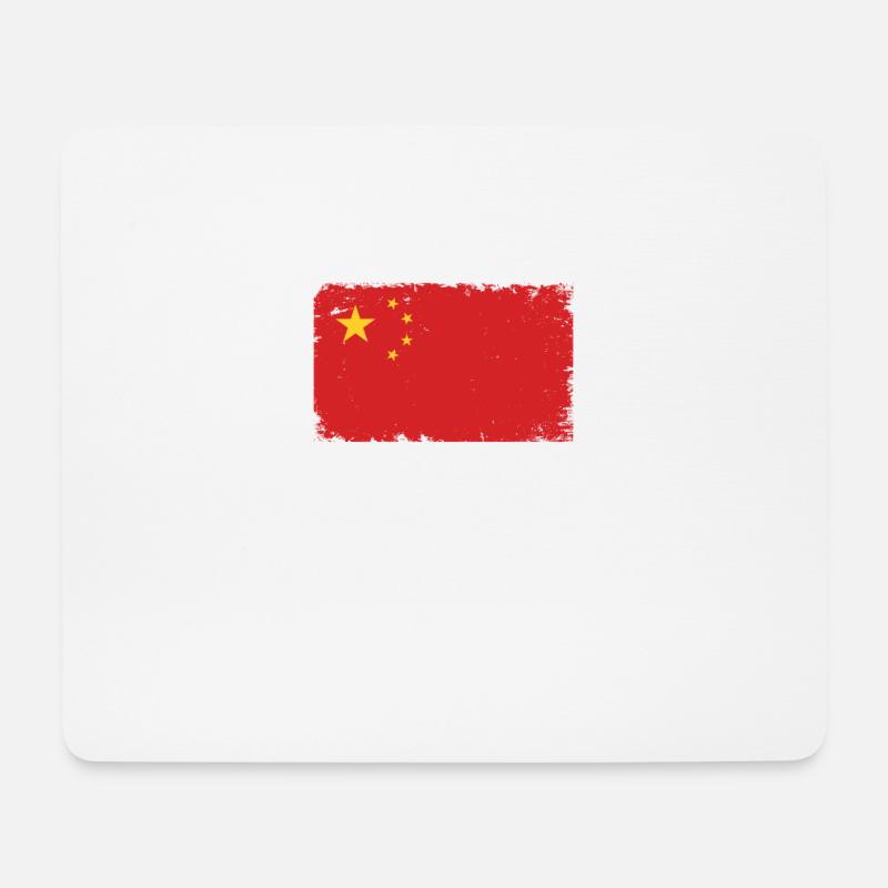 China Herzschlag Flagge Vintage China - Mousepad (Querformat) - Weiß