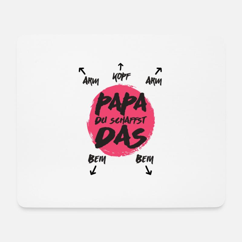 Papa Du schaffst das - Tochter Sohn Anziehen - Mousepad (Querformat) - Weiß