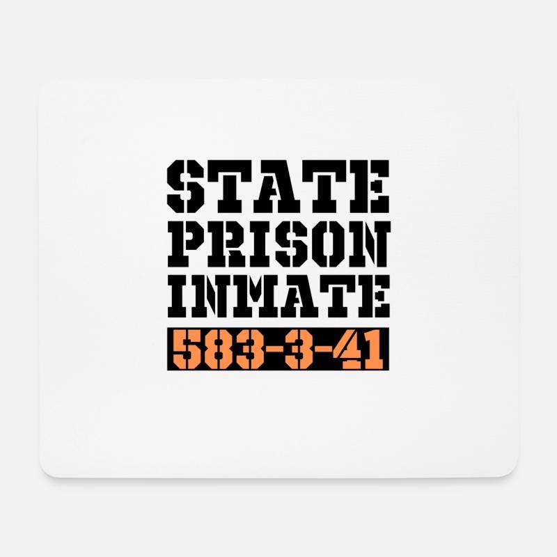 Jail Inmate 45672 Funny Prisoner Halloween Prison - Mousepad (Querformat) - Weiß